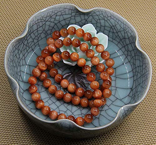 Angelstones Handmade Natural Healing Gemstone 8mm Round Beads Stretch Crystal Bracelet 7 Inch Unisex - color: Orange Tiger Eye