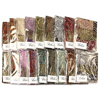 Falari Women's Reversible Paisley Pashmina Shawl Wrap Scarf For Evening Dresses Festivals Any Occasions All Seasons 80"x27" - color: Style 1 - Red