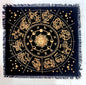 INDACORIFY Golden Zodiac Constellation Altar Table Top Cloth with Fringes Alter Tarot Witchcraft Spread Witchery Supplies Table Cloth 18x18 in (Golden Zodiac Constellation) - color: Golden Zodiac Constellation