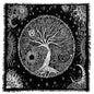 Indian Consigners Tree of Life Altar Cloth Tapestry Tablecloth Celtic Trees Ritual Spiritual Cloth for Sacred Places, Cotton Square Tarot Table Cover 36 by 36 Sacred - color: Silver Celestical Dry Tree, size: 36" x 36" (Square)