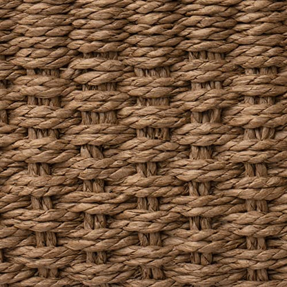 LA JOLIE MUSE Woven Storage Baskets, Recycled Paper Rope Bin Organizer Divider for Cupboards Drawer Closet Shelf Dresser, Set of 3 (Brown) - color: Brown
