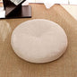 Round Yoga Seat Cushion Thicken Tufted Floor Pillow Cotton Linen Pumpkin Corduroy Meditation Cushion for Yoga Living Room Balcony Tatami-White 40x40cm(16x16inch)