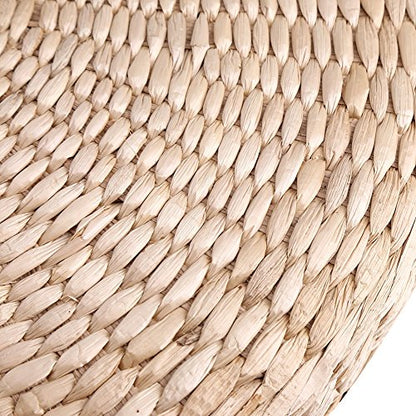 GOTOTOP Round Tatami Floor Cushion for Meditation, Handwoven Straw Seat Pillow for Yoga and Living Room Décor, Soft Padded Round Mat 15.75 Inch
