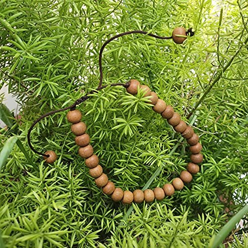 Sandalwood Bracelet for Women Men Buddhist Prayer Strand Chandan Bracelet Handmade Stretchable Elastic Sandalwood Beaded Wristbands for Yoga Meditation - style: 6mm Beads - Adjustable