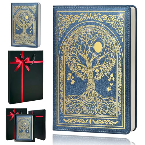 Journal for Women,A5 Hardcover Leather Journal - 200 Pages Premium Paper Notebook, Tree Journal Notebook for School, Work (Tree Blue)