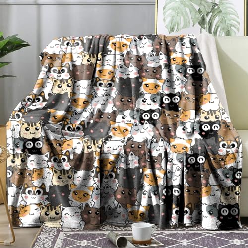 Ultra Soft Fleece Blanket- Lightweight & Warm Throw Blanket for Couch, Cozy Plush Sherpa Blanket for Adults Kids, Durable & Easy Care (Cat, 60x80 in) - color: Cat, size: 60x80 IN