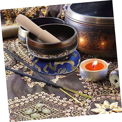 Tibetan Singing Bowl Set for Meditation Handcrafted Sound Bowl with Mallet Cushion and Storage Box Yoga Mindfulness and Relaxation
