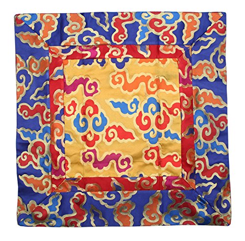 Tibetan Cloud Silk Brocade Table Runner/Shrine Cover/Altar Cloth/Table Cover (34 X 34 Inches)