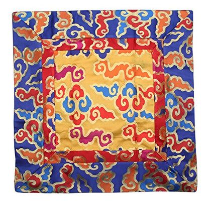 DharmaObjects Tibetan Buddhist Cloud Silk Brocade Table Runner/Shrine Cover/Altar Cloth/Table Cover (25 X 25 Inches)