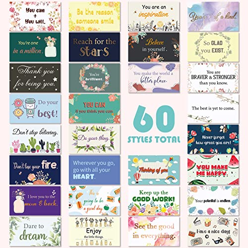 Jinei 300 Inspirational Affirmation Cards Bulk Daily Positive Motivational Gifts Cards Small Mini Encouragement Quotes for Women Coworker Team(Flower Style) - style: Flower Style