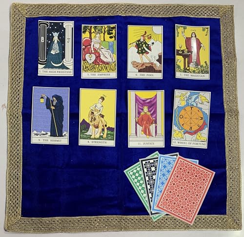 SMMS Spiritual Velvet Table Cloth Altar Tarot Spread (Blue, Small- 46cm*46cm/ 18inch*18inch) - color: Blue, size: Small- 46cm*46cm/ 18inch*18inch
