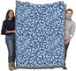 Pure Country Weavers William Morris Oak Tree Blues Blanket - Arts & Crafts - Gift Tapestry Throw Woven from Cotton - Made in the USA (72x54) - color: Blues, size: Large