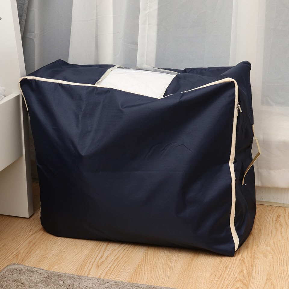 SOLUSTRE Extra Large Quilt Storage Bag Oxford Luggage Bag Washable Home Storage Organizer Organizer Clothing Container Case