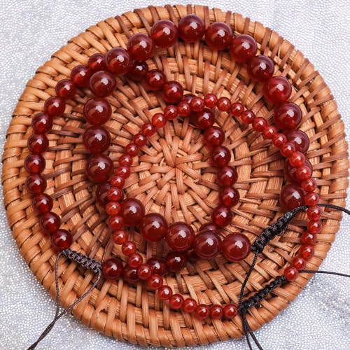 BONNY BOXX Braided Genuine Bracelet, Elegant Handcrafted Natural Gemstone Crystal Bracelet Healing Power Energy Inspirational Gifts with Card for Unisex - color: Carnelian, size: 10MM