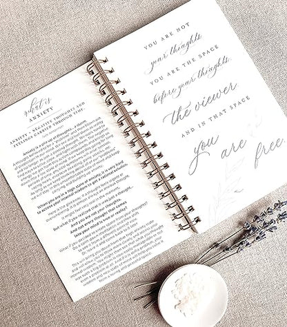 Jen Simpson Design Just Breathe // Anxiety Journal with prompts, Mindfulness Journal, Mediation journal, Positivity Journal, Self Care Journal, prompt journal, Deep Breathing