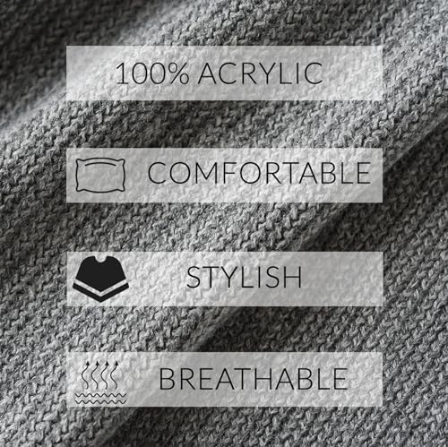Ferand Shawl Wraps for Women, Cozy Lightweight Poncho Cape with Pockets, Warm for Fall Winter Travel - color: Grey
