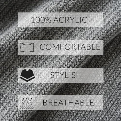 Ferand Shawl Wraps for Women, Cozy Lightweight Poncho Cape with Pockets, Warm for Fall Winter Travel - color: Grey