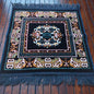 Velvet Pooja Aasan Mat 20 Inch, Soft Prayer and Meditation Seat, Blue Puja Cloth Rug, Home Temple Decor, Floor Seating Mat for Daily Use and Festivals Mattress Mats Car Seat Cover Daily Use