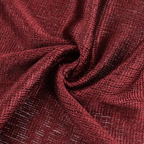 Sparkle Metallic Evening Shawls for Women formal Party Dresses Beach Travel Cardigan Shawl Wrap for Swimsuit - color: O-burgundy