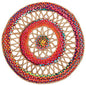 Exotic India Firecracker Hand-Crafted Upcycled Cotton and Jute Round Meditation Mat with Jali - Upcycled Cotton w