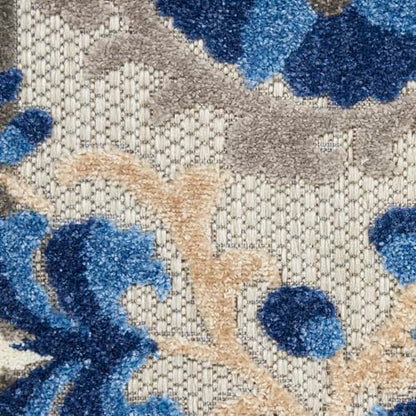 Nourison Home Aloha Natural Blue 9'6" x 13' Area Rug - Easy Clean, Non Shedding, Bed Room, Living Room, Dining Room, Kitchen (10' x 13') - color: Natural Blue, size: 9'6" x 13' (Rectangular)