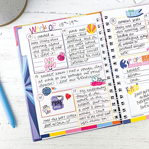 Gratitude Finder by Christina, 52 Week Non-Dated Daily Inspirational Journal for Women, Teens & Girls with 330 Grateful Heart Stickers (Mercies New) - color: Mercies New + Grateful Heart Stickers