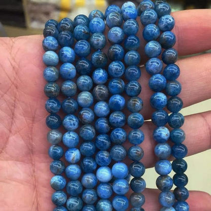 Single-pack of pure gemstone bracelets… - color: 8MM-Blue-Apatite