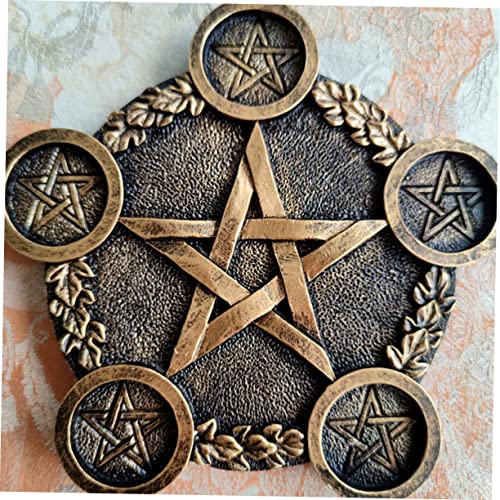 VALICLUD Pentacle Star Candleholder Decorative Altar Prop Elegant Desktop Candle Holder Compact Space Saving Design for Home Bar Restaurant Wiccan Sacrifice Ritual