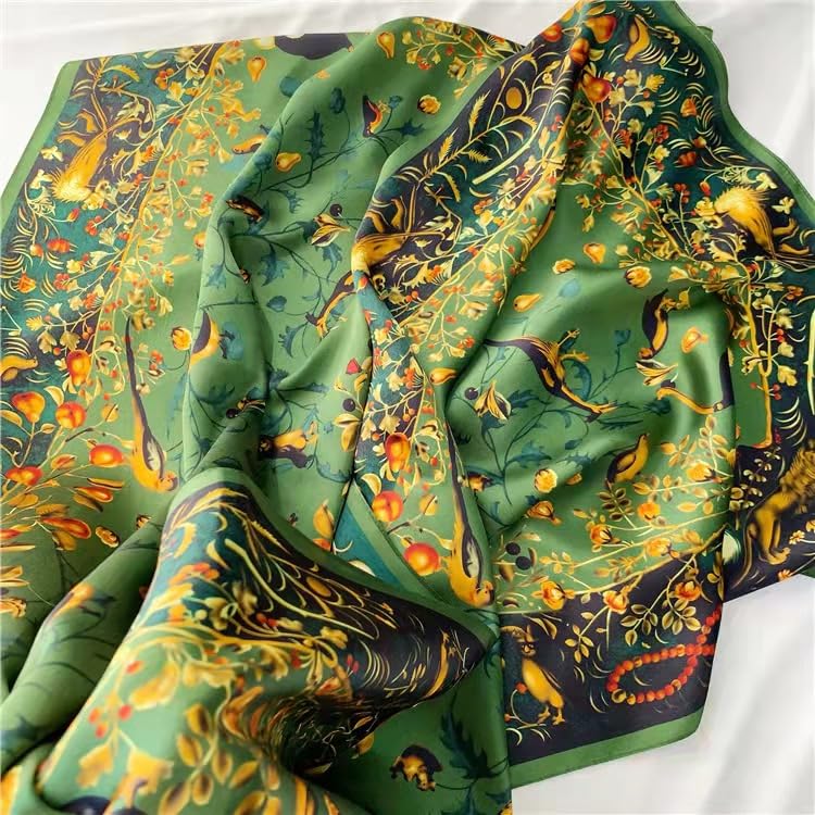 100% Mulberry Silk Long Scarf for Women Large Shawls for Headscarf and Neck- Oblong Hair Wraps with Gift Packed - color: Jade Green