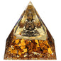 FENGSHUI-CAISHEN Guan Yin Statue in Healing Crystal Organite Pyramid - Quan Yin, Kwanyin, Quan Am, Kuanyin, Guanyin Statue for Meditation Altar, Kwanyin, Female Buddha, Goddess of Mercy - color: Yellow