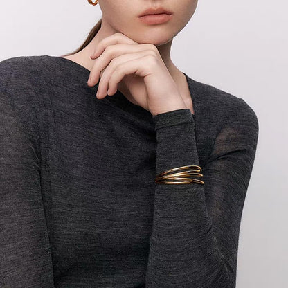 SYHO Stackable Bracelets for Women Gold Cuff, Adjustable Minimalist Dainty Chain Bracelets Set Jewelry Gifts for Her