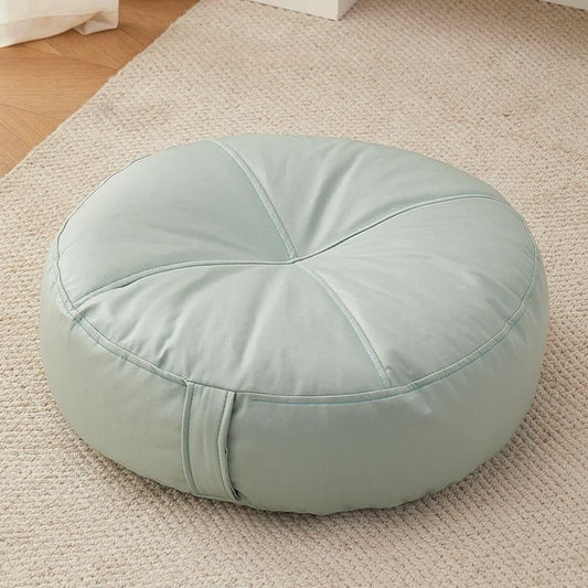 Zafu Meditation Cushion Round Floor Pillow 16 Inch Yoga Bolster for Sitting on Floor Linen Cushions Adults Tatami Pouf Living Room Bedroom Balcony Portable Seat Cushion(Green(Tech Fabric)) - color: Green(tech Fabric)