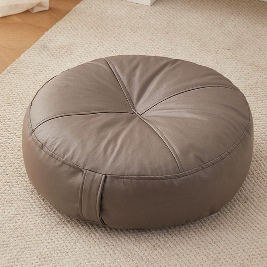 Zafu Meditation Cushion Round Floor Pillow 16 Inch Yoga Bolster for Sitting on Floor Linen Cushions Adults Tatami Pouf Living Room Bedroom Balcony Portable Seat Cushion(Brown(Tech Fabric)) - color: Brown(tech Fabric)