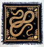 INDACORIFY Golden Snake Altar Table Top Cloth with Fringes Celtic Alter Tarot Witchcraft Spread Spiritual Sacred Cloth 18x18 in (Golden Snake) - color: Golden Snake