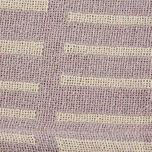 DII Urban Geometric Collection Cotton Throw Blanket, 50x60, Dusty Lilac