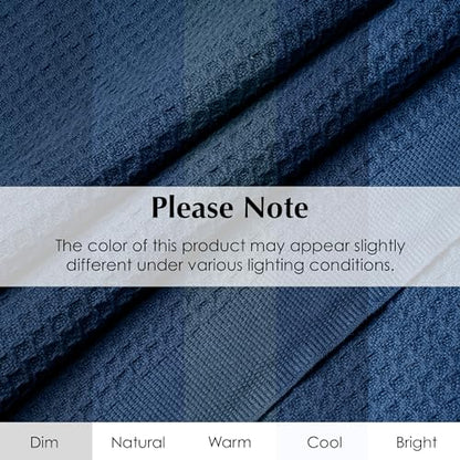 Salt Earth 100% Cotton Waffle Blanket, King Size 106"x92" – Lightweight All Season Throw Blanket for Couch, Bed & Bedroom, Soft Modern Cozy Cotton Blanket (Navy) - color: Navy, size: King