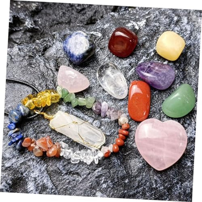 1Set Delicate Meditation Stones Chakra Healing Crystals Present Box for Yoga and Spa Decor Decorative Energy Stones for Relief and Feng Shui