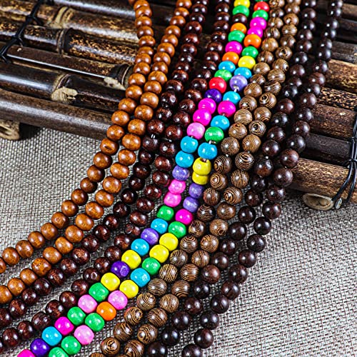 COLORFUL BLING Ethnic Natural Wood Beads Necklace for Men Women Africa Wooden Chain Chunky Strand Necklace Statement Hip Hop Jewelry - color: colorful