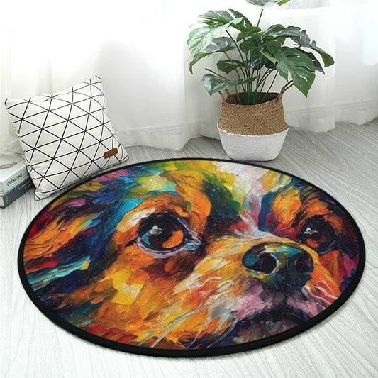 3ft Round Area Rug Expressionism Rug Non-Slip & Soft Ideal for Bathroom Kitchen Living Room Washable & No Shedding - color: Color-3, size: 3' (Round)