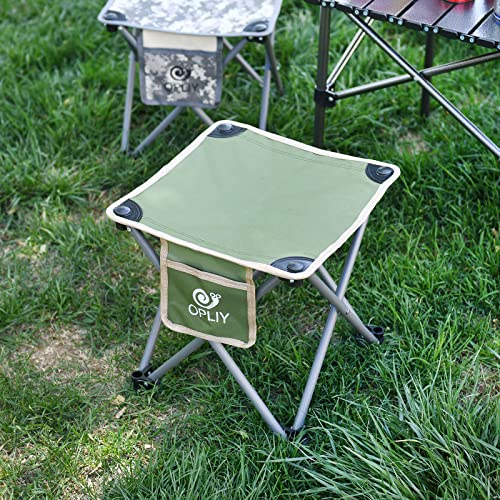 Opliy Camping Stool, Folding Samll Chair Portable Camp Stool for Camping Fishing Hiking Gardening and Beach, Camping Seat with Carry Bag (Green, L 13.5") - color: Green
