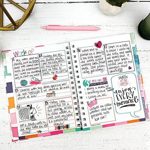 Gratitude Journal 52 Week Daily Positive Thinking for Thankfulness + Sticker Set | Gratitude Finder - color: Summer Chevi + Grateful Heart Stickers