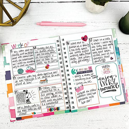 Gratitude Journal 52 Week Daily Positive Thinking for Thankfulness + Sticker Set | Gratitude Finder - color: Summer Chevi + Grateful Heart Stickers