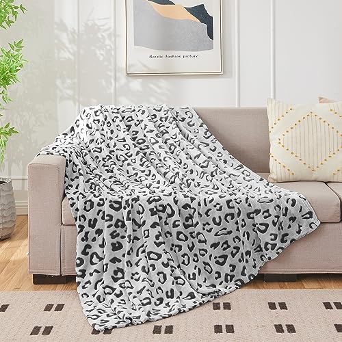 Flannel Fleece Cheetah Print Throw Blanket for Women, Lightweight Super Soft Cozy Plush Blanket, 50 x 60 Inches Black Leopard - color: Black Leopard, size: 50x60 IN