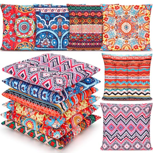Menkxi 6 Pcs Bohemian Floor Pillows Seating 15 Inch Boho Floor Cushions Sitting Pillows Square Yoga Mandala Meditation Pouf for Living Room Balcony Office Tatami(Classic) - color: Classic
