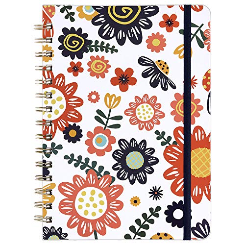 Ruled Notebook/Journal - Lined Journal with Premium Thick Paper, 8.5" X 6.4", College Ruled Spiral Notebook/Journal, Banded with Exquisite Inner Pocket, Waterproof Hardcover with Colorful Pattern