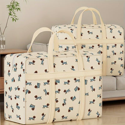 Extra Large Foldable Storage Bag with Handles, Heavy-Duty Non-Woven Fabric, Dustproof & Moisture Resistant for Blankets, Moving, Packing and Travel, Home Organization Solution Clothes Organizer - L