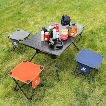Opliy Camping Stool, Folding Small Chair Portable Camp Stool for Camping Fishing Hiking Gardening and Beach, Camping Seat with Carry Bag (Blue) - color: Blue