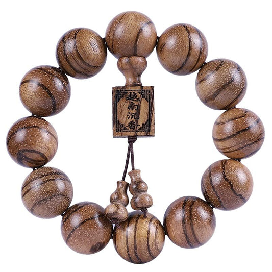 Classic 20mm Handmade Wood Carved Beaded Bracelet With Pendant For Men And Women Jewelry Gift
