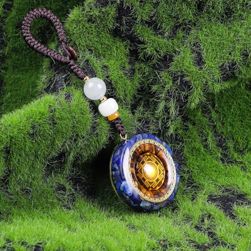 Day Day Up Orgonite Necklace - Sri Yantra Rotatable Pendant For Anti Stress Anxiety & Meditation - Malachite And Tiger Stone For Spiritual Healing & Positive Energy - color: Style 3