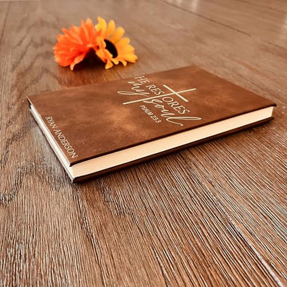 Personalized Christian Prayer Journal for Men & Women, Custom Engraved Name, Daily Devotional, Scripture Writing, Gratitude and Faith Gift